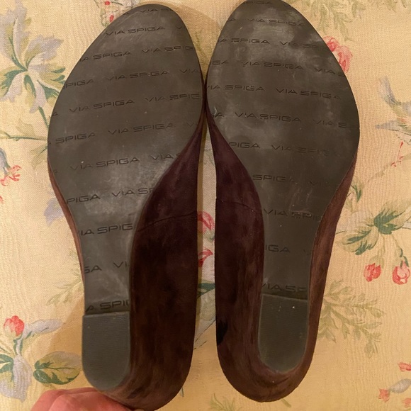 Via Spiga Brown Suede Wedges - Picture 5 of 6